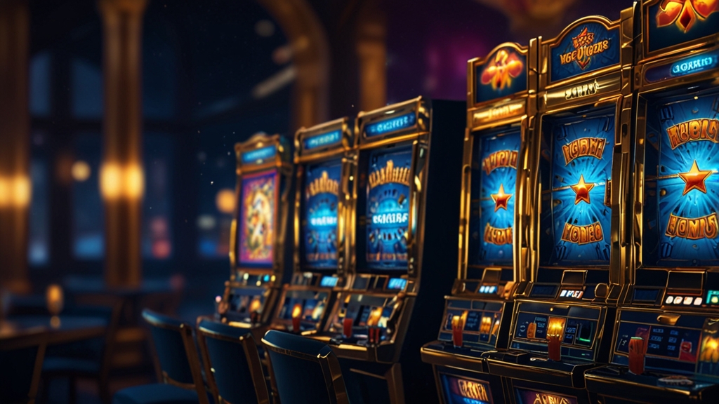 Leuchtende Freispiele und Bonuskarte im dunklen Casino